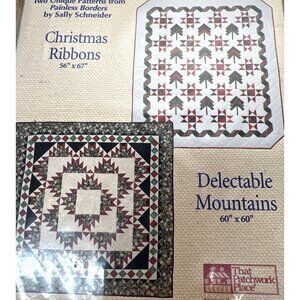 2-In-1 Quilt Pattern Book Christmas Ribbons & Delectable Mountains